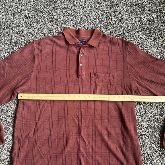 Van Heusen Men's Brick Red Plaid Shirt - Picture 6 of 7